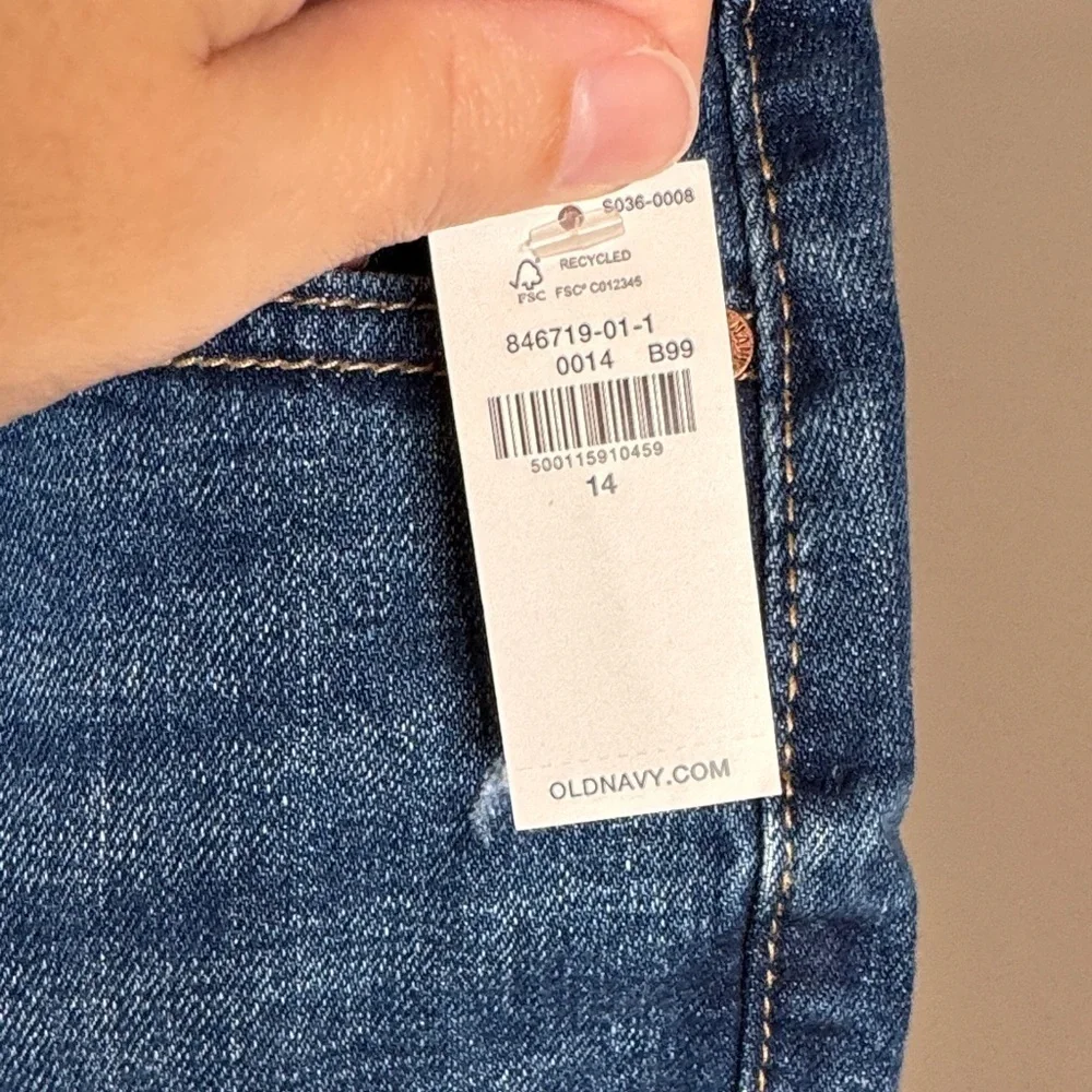 Old Navy OG Straight Dark Blue Jean Shorts Size 14